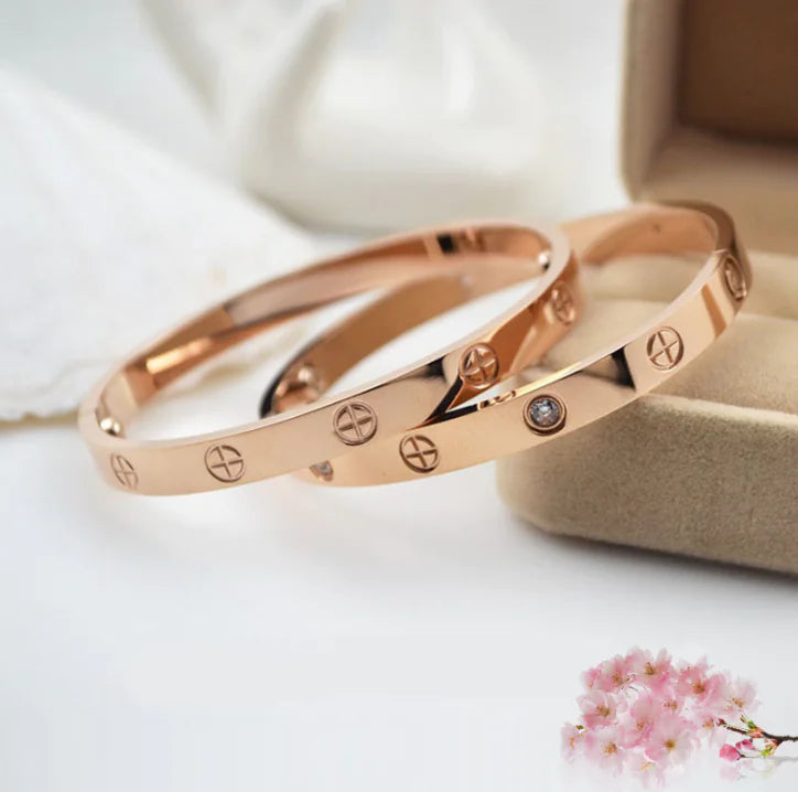 Classic Love Bracelet – Titanium Steel with Rose Gold Finish