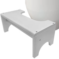 Wood Squat Stool for Bathroom ( Portable) (New White)