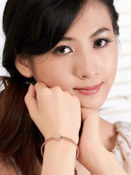 Rose Gold 18K Flower Clover Bracelet Jewelry Gift