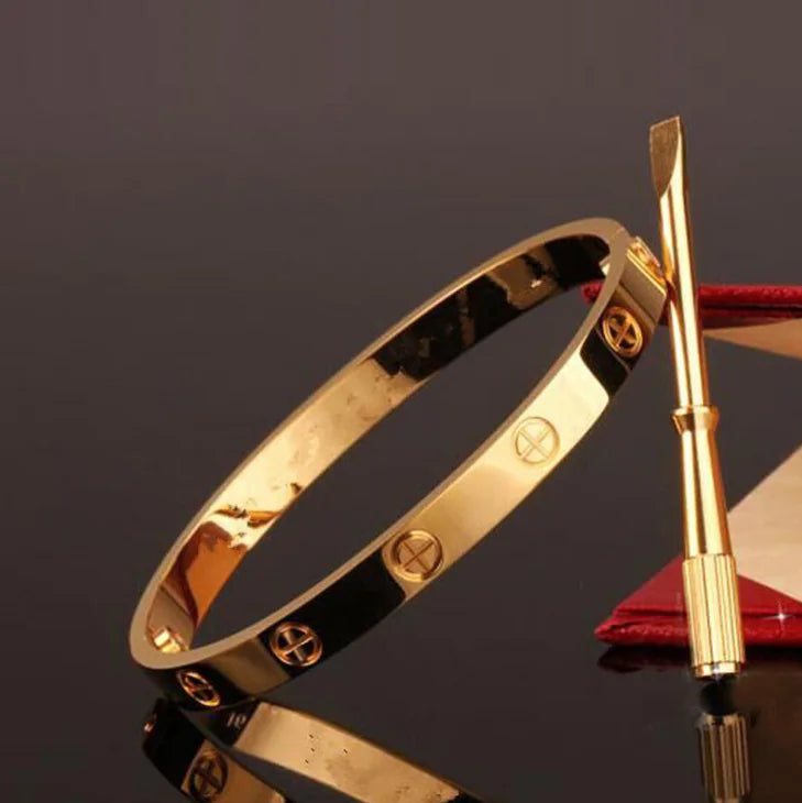 Classic Love Bracelet – Titanium Steel with Rose Gold Finish
