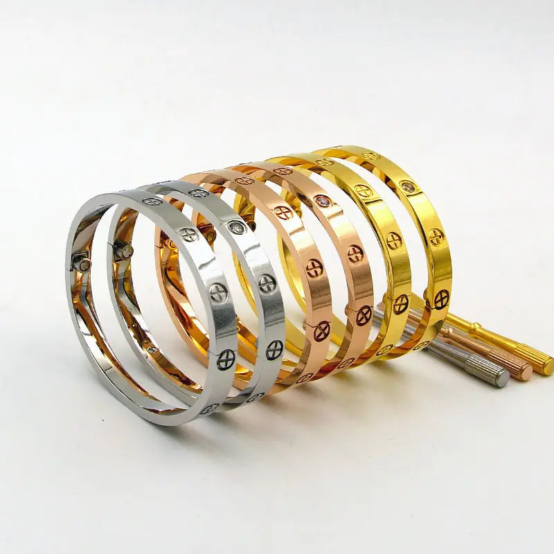Classic Love Bracelet – Titanium Steel with Rose Gold Finish
