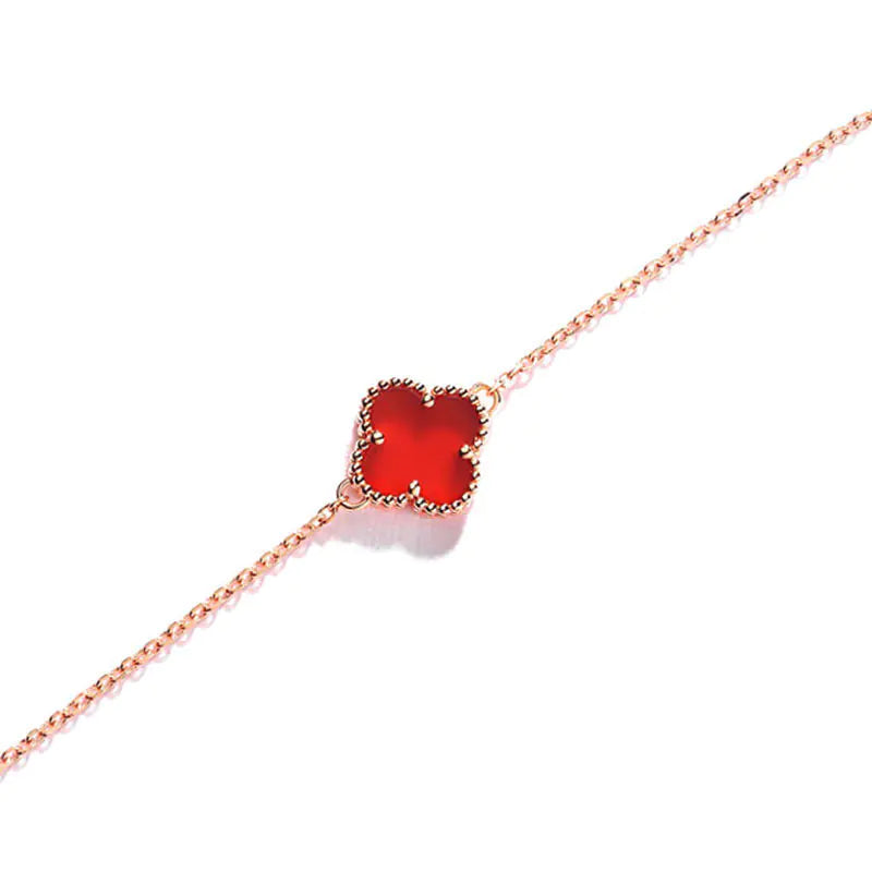 Clover Silver Necklace and Clover Bracelet for Women