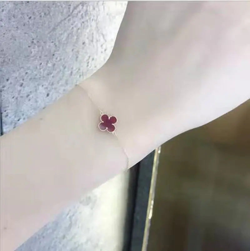 Clover Silver Necklace and Clover Bracelet for Women