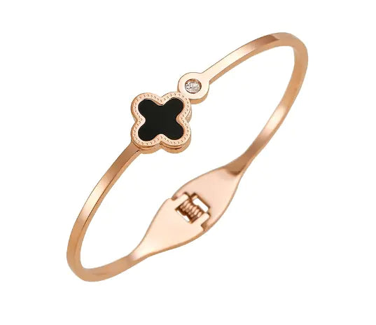 Rose Gold 18K Flower Clover Bracelet Jewelry Gift
