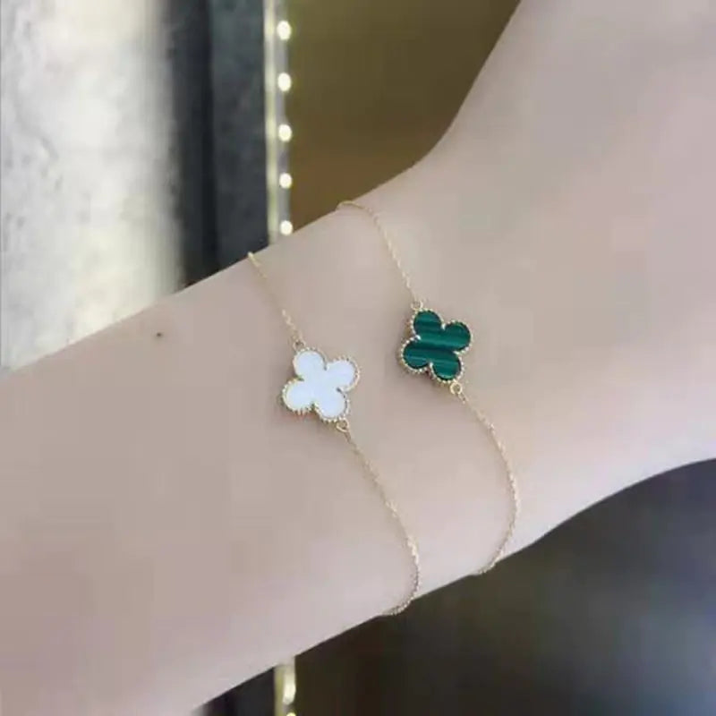 Clover Silver Necklace and Clover Bracelet for Women