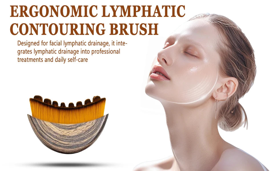 Lymphatic Contour Face Brush, Lymphatic Drainage Massager for Face,Ergonomically Designed to Fit The Skin Precisely and Reli