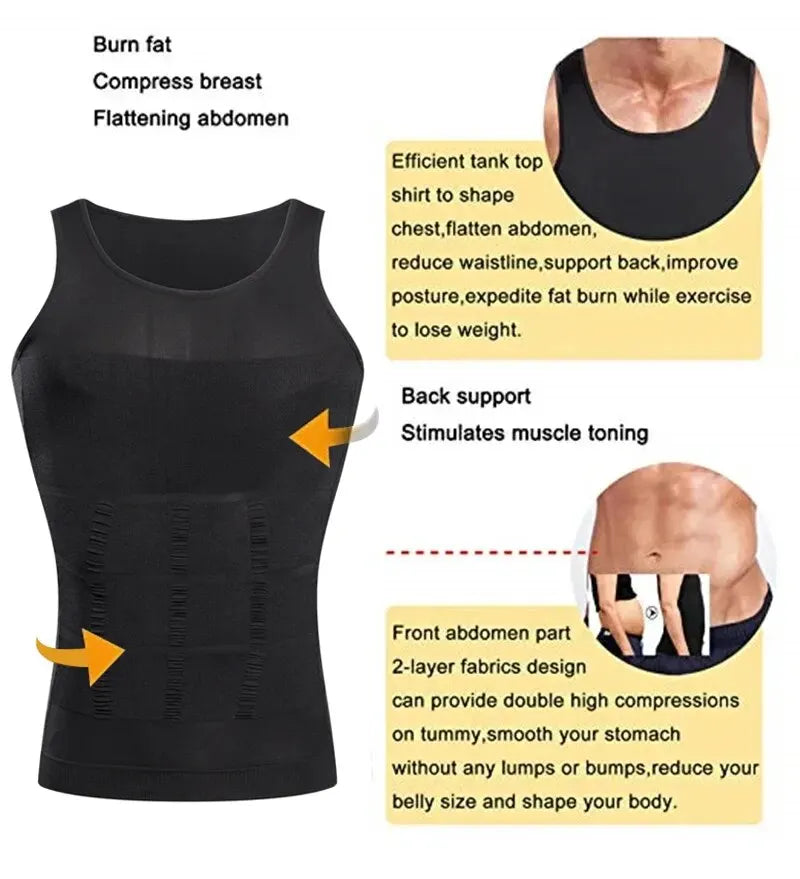 Men Body Shaper Slimming Compression Vest Undershirt Seamless Waist Trainer Shape wear
