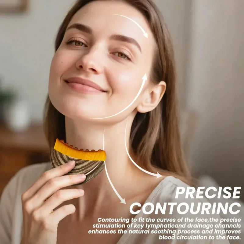 Lymphatic Contour Face Brush, Lymphatic Drainage Massager for Face,Ergonomically Designed to Fit The Skin Precisely and Reli