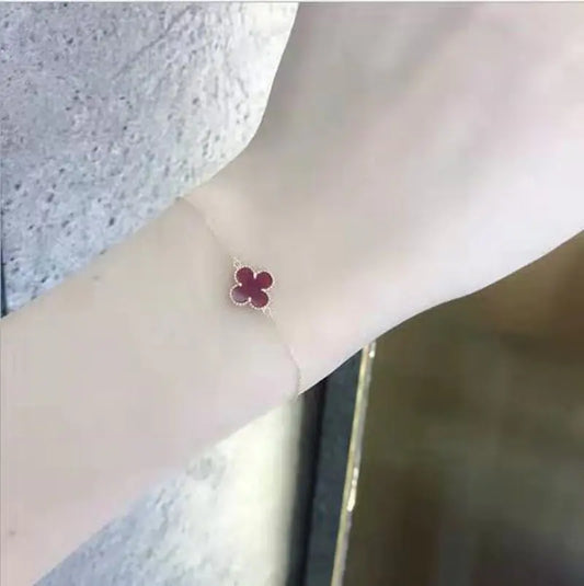 Clover Silver Necklace and Clover Bracelet for Women