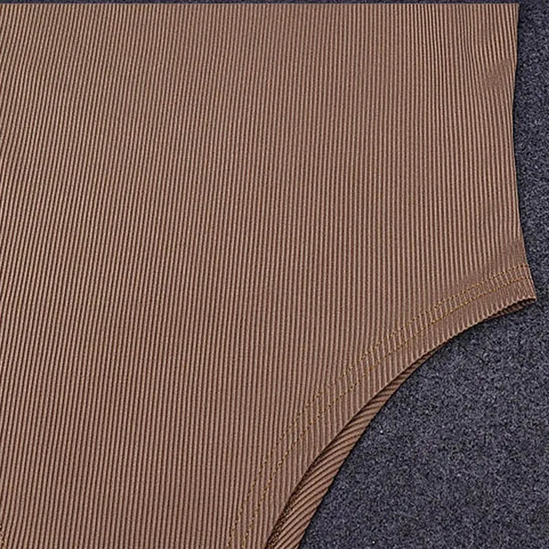 Sleeveless Knit Bodysuit  Off Shoulder Halter Top