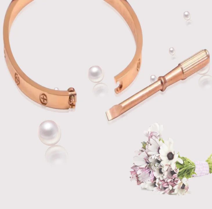 Classic Love Bracelet – Titanium Steel with Rose Gold Finish
