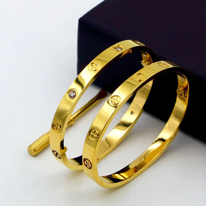 Classic Love Bracelet – Titanium Steel with Rose Gold Finish